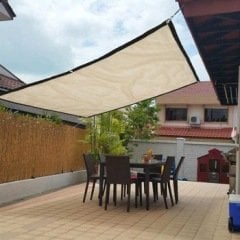 Gölgelik File 1x10 Metre % 95\' lik Dikişli Krem Bahçe Örtüsü Bahçe Filesi
