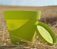 Renkli Saksı 1,7 LT 3 Adet Fıstık Yeşili Renk Yalı Model Plastik Tabaklı Çiçek Saksısı