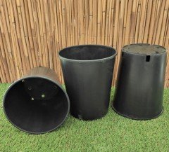 Yuvarlak Siyah Üretim Saksı 20 Adet 6,4 LT Üretim Saksısı