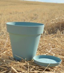 Renkli Saksı 1,7 LT 3 Adet Su Yeşili Renk Yalı Model Plastik Tabaklı Çiçek Saksısı