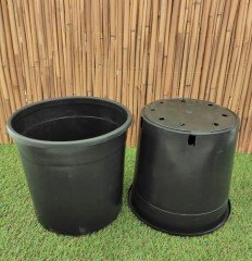 Yuvarlak Siyah Üretim Saksı 15 Adet 8 LT Üretim Saksısı
