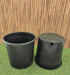 Yuvarlak Siyah Üretim Saksı 20 Adet 8 LT Üretim Saksısı
