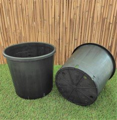 Yuvarlak Siyah Üretim Saksı 3 Adet 11,5 LT Üretim Saksısı