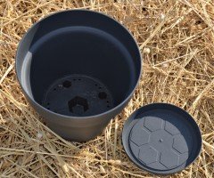 Renkli Saksı 1,7 LT 2 Adet Antrasit Renk Yalı Model Plastik Tabaklı Çiçek Saksısı