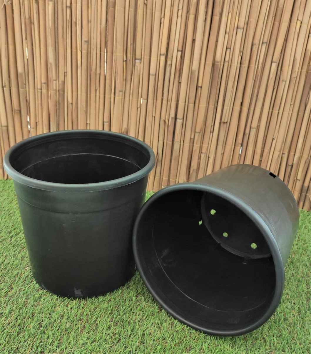 Yuvarlak Siyah Üretim Saksı 2 Adet 12 LT Üretim Saksısı