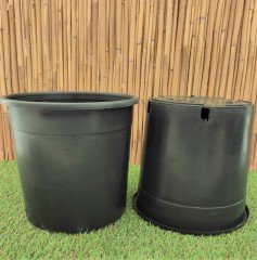 Yuvarlak Siyah Üretim Saksı 3 Adet 12 LT Üretim Saksısı