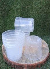 Orkide Üretim Saksısı 4 ADET 0,73 lt Şeffaf Delikli Saksı