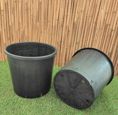 Yuvarlak Siyah Üretim Saksı 5 Adet 14 LT Üretim Saksısı