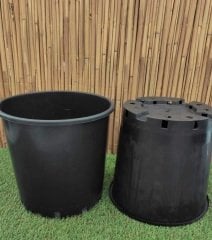 Yuvarlak Siyah Üretim Saksı 2 Adet 21,9 LT Üretim Saksısı