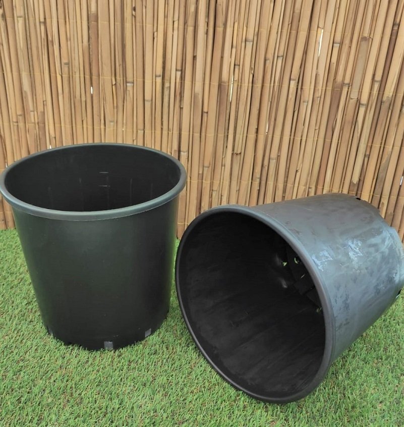 Yuvarlak Siyah Üretim Saksı 5 Adet 21,9 LT Üretim Saksısı