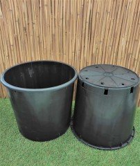 Yuvarlak Siyah Üretim Saksı 1 Adet 35 LT Üretim Saksısı