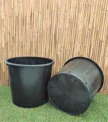 Yuvarlak Siyah Üretim Saksı 2 Adet 35 LT Üretim Saksısı