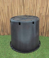 Yuvarlak Siyah Üretim Saksı 1 Adet 45 LT Üretim Saksısı
