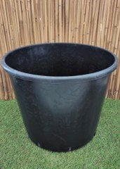 Yuvarlak Siyah Üretim Saksı 3 Adet 50 LT Üretim Saksısı