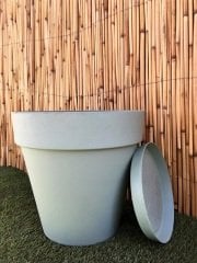 Renkli Saksı 23 LT 1 Adet Su Yeşili Renk Yalı Model Plastik Tabaklı Çiçek Saksısı