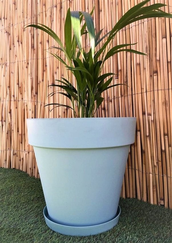 Renkli Saksı 23 LT 1 Adet Su Yeşili Renk Yalı Model Plastik Tabaklı Çiçek Saksısı