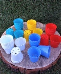 Kaktüs Sukulent Üretim Saksısı 5,5x5 CM Renkli Küçük Saksı