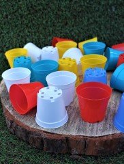 Kaktüs Sukulent Üretim Saksısı 5,5x5 CM Renkli Küçük Saksı