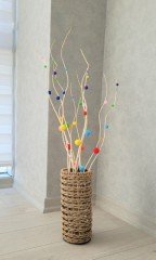 Burgulu Dal 10 Adet 40-60 cm Ponponlu Dekoratif Vazo Süsü