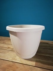 Renkli Saksı 7,5 LT 1 Adet Krem Renk Zümrüt Model Plastik Çiçek Saksısı