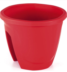 Renkli Saksı 7,5 LT 3 Adet Kırmızı Renk Zümrüt Model Plastik Çiçek Saksısı