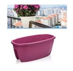 Renkli Saksı 15,5 LT 2 Adet Vişne Renk Zümrüt Model Plastik Çiçek Saksısı