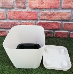 Renkli Saksı 5,6 Lt 2 Adet Krem Renk Safir Saksı Kare Saksı Tabaklı Saksı