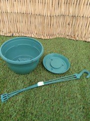 Renkli Askılı Saksı  3,4 LT 1 Adet Yeşil Renk Safir Makrome Model Tabaklı Saksı