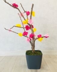 Yapay Çiçek 1 adet 40-80 cm Karışık Renk Bahar Dalı Yapay Bitki Ağaç Bonsai Ağacı