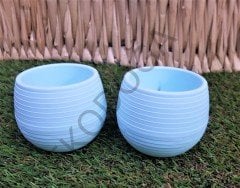 Renkli Kaktüs Saksısı  2 Adet 0,13 Lt Elvan Saksı Model Açık Mavi Renk Plastik Saksı