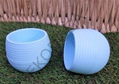 Renkli Kaktüs Saksısı  2 Adet 0,13 Lt Elvan Saksı Model Açık Mavi Renk Plastik Saksı