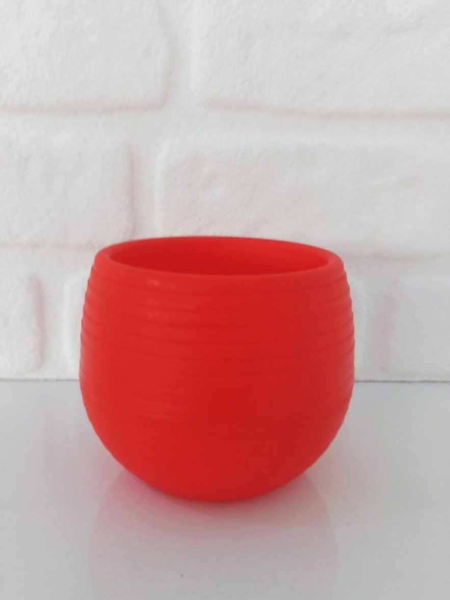 Renkli Kaktüs Saksısı 2 Adet 0,13 Lt Elvan Saksı Model Kırmızı Renk Plastik Saksı