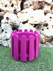 Renkli Saksısı 1 Adet 2,6 Lt Vişne Renk İstanbul Saksı Plastik Çiçek Saksısı