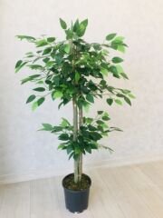 Yapay Çiçek 1 adet 105 cm Yeşil Yapraklı Benjamin Ağacı Saksıda Yapay Bitki Ağaç Bonsai Ağacı