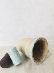 Hasır Örgü Saksılık 20x25 cm Hasır Sepet Saksılık Ev Dekor Banyo Raf Düzenleyici Organizer