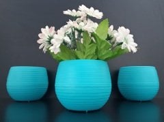 Renkli Kaktüs Saksısı 2 Adet 0,13 Lt Elvan Saksı Model Turkuaz Renk Plastik Saksı