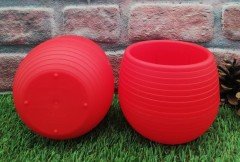 Renkli Kaktüs Saksısı 1 Adet 0,55 Lt Elvan Saksı Model Bordo Renk Plastik Saksı