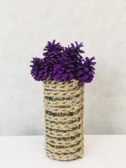 Çam Kozalağı 6 Adet Mor Renkli Kozalak Doğal Yılbaşı Kozalağı Dekoratif Kozalak Süs Kozalağı