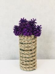 Çam Kozalağı 8 Adet Mor Renkli Kozalak Doğal Yılbaşı Kozalağı Dekoratif Kozalak Süs Kozalağı