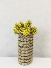 Çam Kozalağı 12 Adet Sarı Renkli Kozalak Doğal Yılbaşı Kozalağı Dekoratif Kozalak Süs Kozalağı