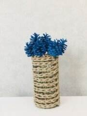 Çam Kozalağı 6 Adet Mavi Renkli Kozalak Doğal Yılbaşı Kozalağı Dekoratif Kozalak Süs Kozalağı