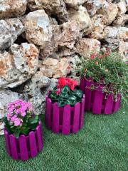 Renkli Saksısı 1 Adet 14,1 Lt Vişne Renk İstanbul Saksı Plastik Çiçek Saksısı