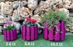 Renkli Saksısı 1 Adet 14,1 Lt Vişne Renk İstanbul Saksı Plastik Çiçek Saksısı