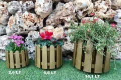 Renkli Saksısı 2 Adet 14,1 Lt Gold Renk İstanbul Saksı Plastik Çiçek Saksısı