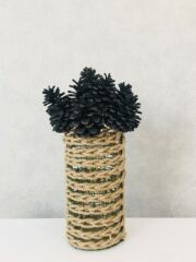 Çam Kozalağı 12 Adet Siyah Renkli Kozalak Doğal Yılbaşı Kozalağı Dekoratif Kozalak Süs Kozalağı