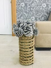 Çam Kozalağı 12 Adet Gümüş Renkli Kozalak Doğal Yılbaşı Kozalağı Dekoratif Kozalak Süs Kozalağı