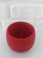 Renkli Kaktüs Saksısı 3 Adet 0,55 Lt Elvan Saksı Model Kırmızı Renk Plastik Saksı