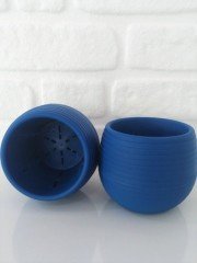 Renkli Kaktüs Saksısı 1 Adet 0,55 Lt Elvan Saksı Model Mavi Renk Plastik Saksı