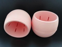 Renkli Kaktüs Saksısı 1 Adet 0,55 Lt Elvan Saksı Model Pudra Pembe Renk Plastik Saksı