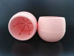 Renkli Kaktüs Saksısı 2 Adet 0,55 Lt Elvan Saksı Model Pudra Pembe Renk Plastik Saksı